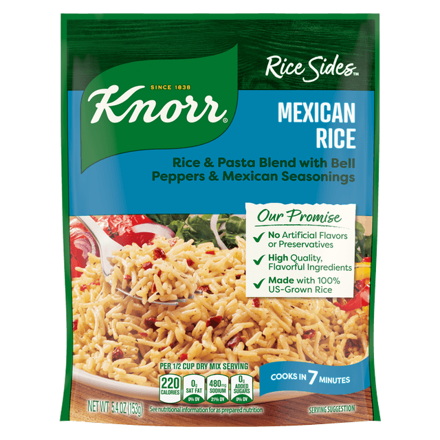 Is it Dairy Free? Knorr Rice Sides Mexican Rice, Cooks In 7 Minutes No Artificial Flavors, No Preservatives, No Added Msg