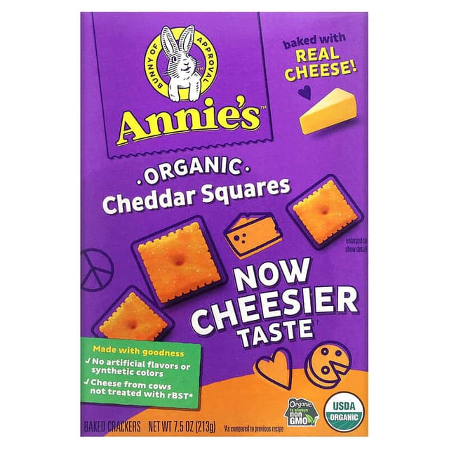 Is it Dairy Free? Annie's Homegrown Organic Cheddar Squares Crackers