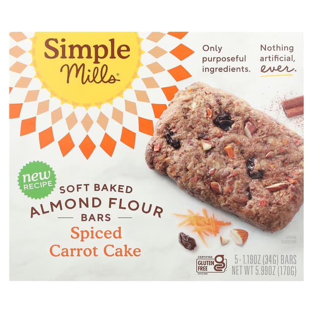 Is it Lactose Free? Simple Mills Soft Baked Almond Flour Bars, Spiced Carrot Cake