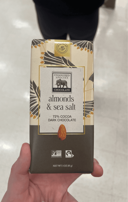 Is it Soy Free? Endangered Species Chocolate Almonds Sea Salt + Dark Chocolate