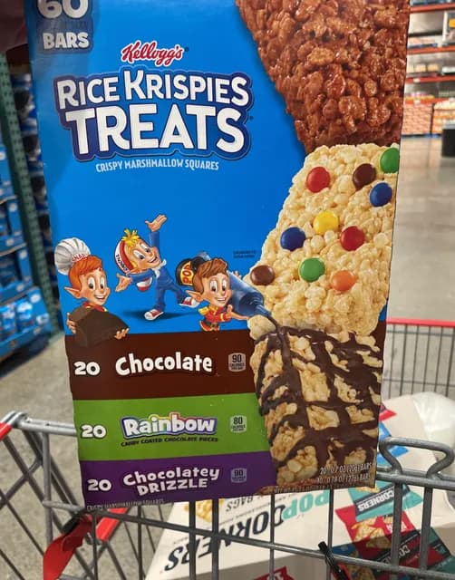 Is it Egg Free? Kellogg's Rice Krispies Treats - Chocolate, Rainbow, And Chocolatey Drizzle