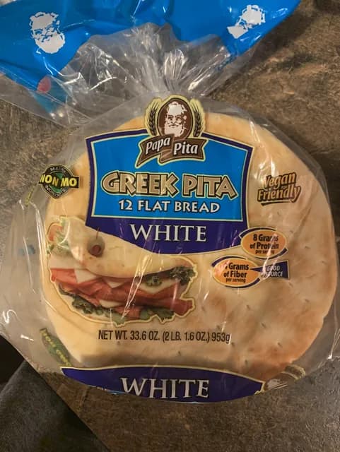 Is it Egg Free? Papa Pita White Greek Pita Flat Bread