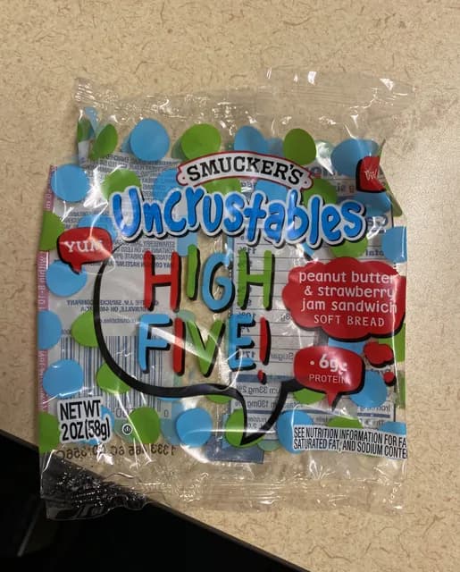 Is it Egg Free? Smucker's Uncrustables High Five! Peanut Butter & Strawberry Jam Sandwich