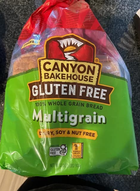 Is it Soy Free? Canyon Bakehouse Gluten Free 100% Whole Grain Bread Multigrain