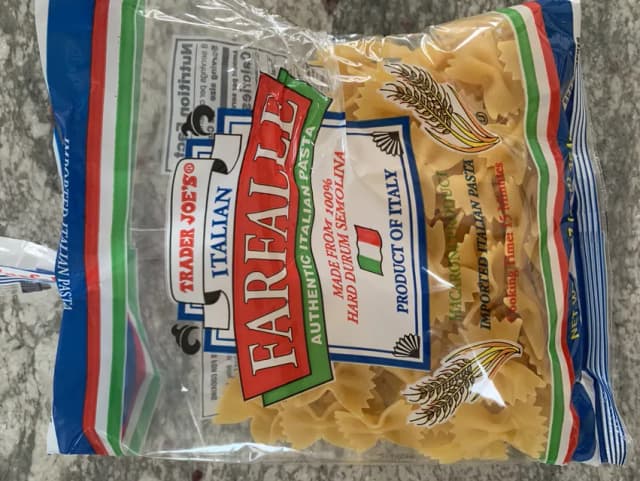 Is it Soy Free? Trader Joe's Italian Farfalle Authentic Italian Pasta