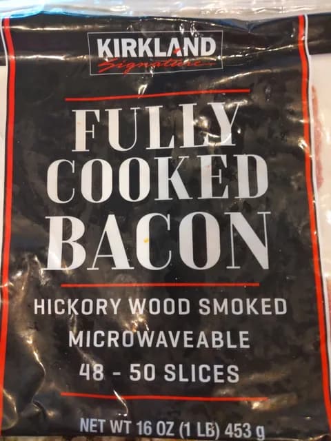 Is it Egg Free? Kirkland Signature Fully Cooked Bacon Hickory Wood Smoked