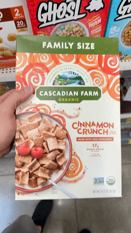 Is it Dairy Free? Cascadian Farm Organic Cereal, Cinnamon Crunch