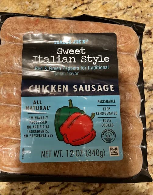 Is it Egg Free? Trader Joe's Sweet Italian Style Red & Green Peppers Chicken Sausage