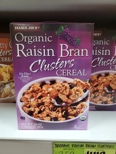 Is it Soy Free? Trader Joe's Organic Raisin Bran Clusters Cereal