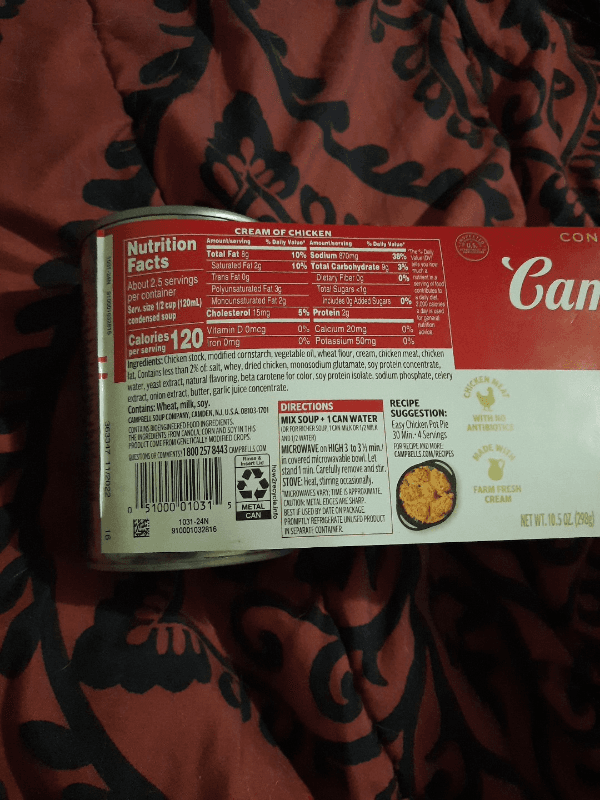 Is it Egg Free? Campbells Soup Condensed Cream Of Chicken