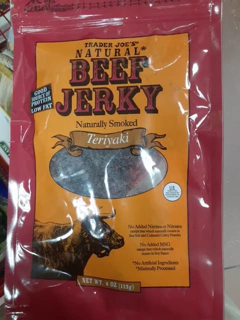 Is it Egg Free? Trader Joe's Natural Beef Jerky Naturally Smoked Teriyaki