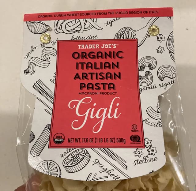 Is it Gelatin free? Trader Joe's Organic Italian Artisan Pasta Gigli