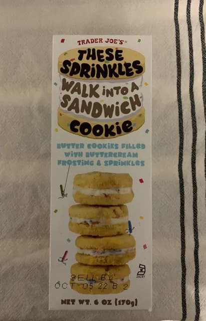 Is it Soy Free? Trader Joe's These Sprinkles Walk Into A Sandwich Cookie