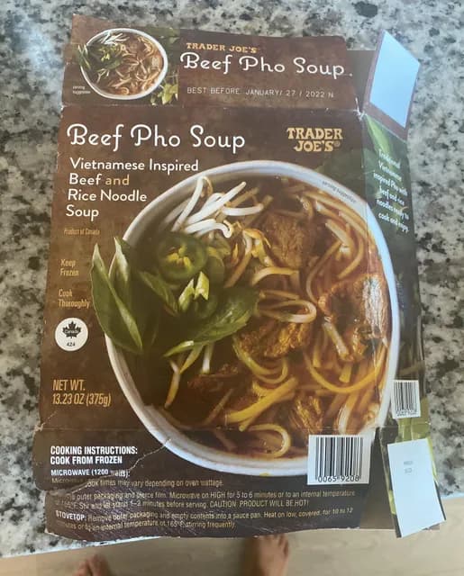 Is it Vegetarian? Trader Joe's Beef Pho Soup