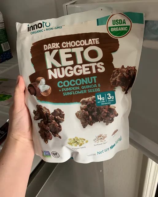 Is it Gelatin free? Innofoods Dark Chocolate Keto Nuggets Coconut + Pumpkin, Quinoa & Sunflower Seeds