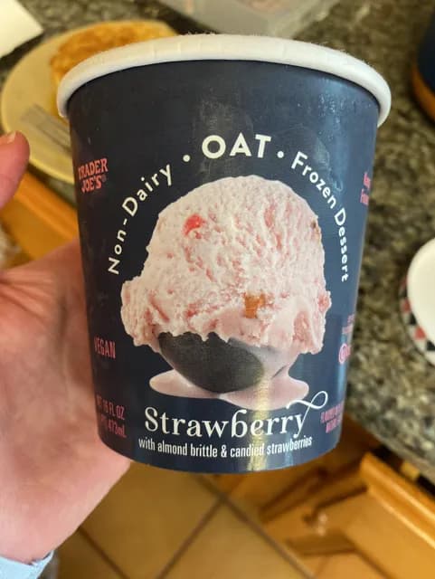 Is it Gluten Free? Trader Joe's Non-dairy Oat Dessert, Strawberry With Almond Brittle & Candied Strawberries