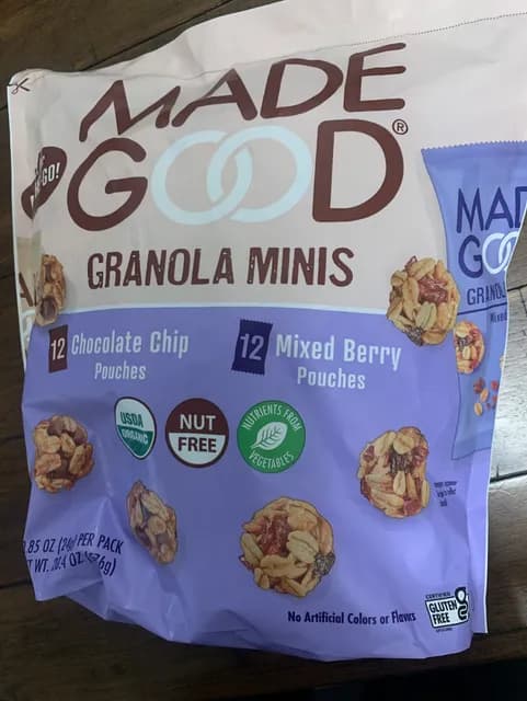 Is it Gelatin free? Made Good Chocolate Chip Pouches, Mixed Berry Pouches Granola Minis