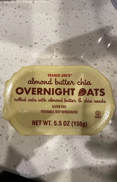 Is it Egg Free? Trader Joe's Almond Butter Chia Overnight Oats