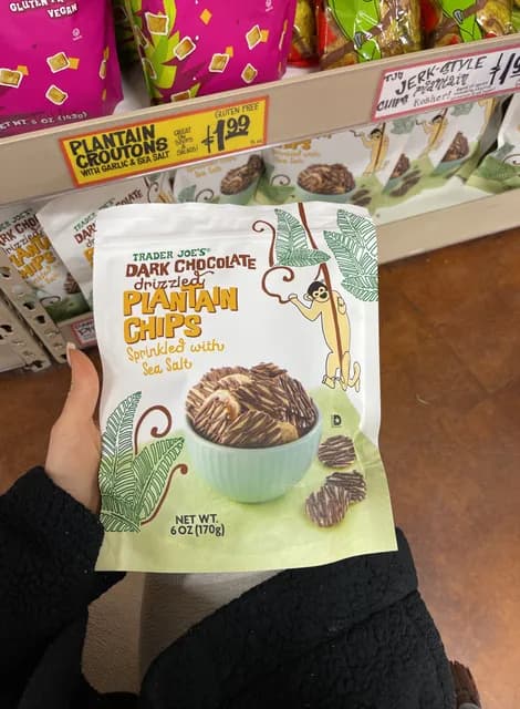 Is it Egg Free? Trader Joe's Dark Chocolate Drizzled Plantain Chips Sprinkled With Sea Salt