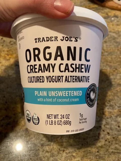 Is it Egg Free? Trader Joe’s Organic Creamy Cashew Plain Unsweetened Cultured Yogurt Alternative