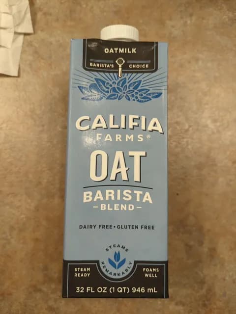 Is it Egg Free? Califia Farms Oat Barista Blend Oatmilk