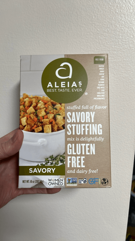 Is it Dairy Free? Aleias Stuffing Mix Savory Box