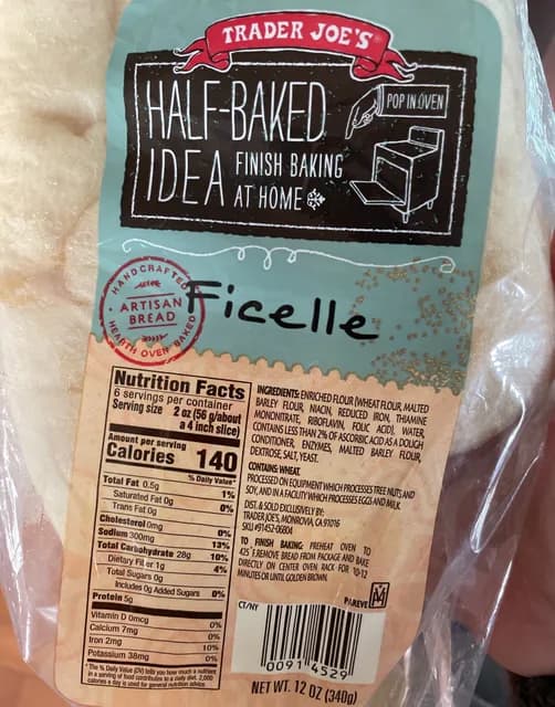 Is it Egg Free? Trader Joe's Half-baked Idea Artisan Bread Ficelle