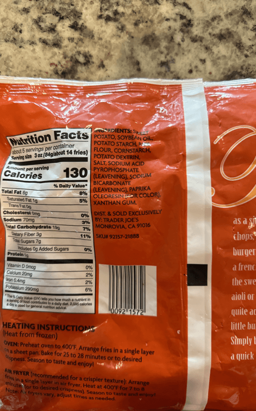 Is it Egg Free? Trader Joe's Sweet Potato Frites