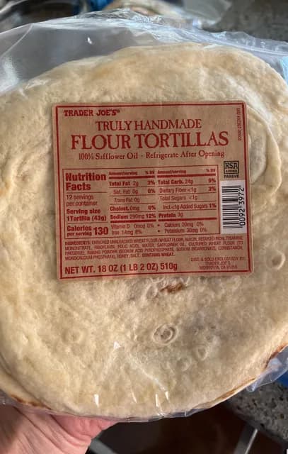 Is it Egg Free? Trader Joe's Truly Handmade Flour Tortillas