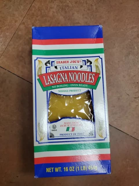 Is it Egg Free? Trader Joe's Italian Lasagna Noodles