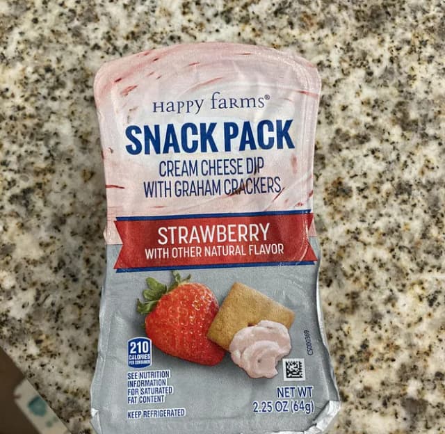 Is it Vegetarian? Happy Farms Snack Pack Strawberry Cream Cheese Dip With Graham Crackers