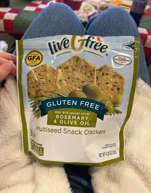 Is it Gluten Free? Livegfree Gluten Free Rosemary & Olive Oil Multiseed Snack Crackers