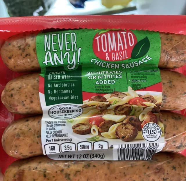 Is it Gelatin free? Never Any! Tomato & Basil Chicken Sausage