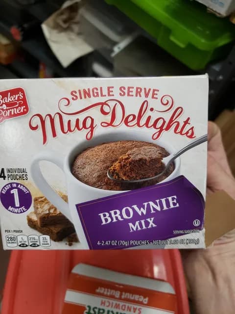 Is it Egg Free? Baker's Corner Single Serve Mug Delights Brownie Mix