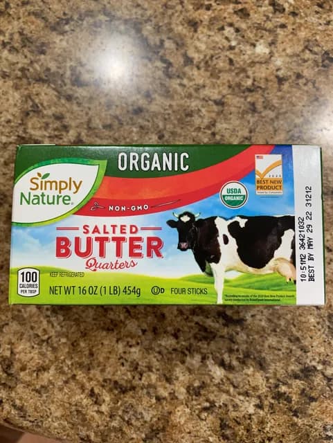 Is it Vegetarian? Simply Nature Organic Non-gmo Salted Butter Quarters