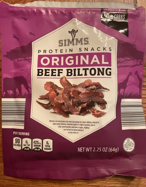 Is it Egg Free? Simms Protein Snacks Original Beef Biltong