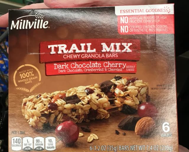 Is it Egg Free? Millville Trail Mix Chewy Granola Bars Dark Chocolate Cherry