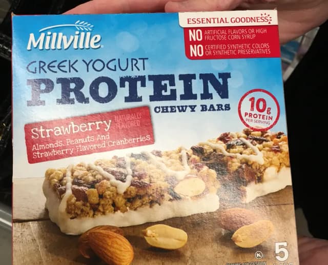 Is it Egg Free? Millville Greek Yogurt Protein Chewy Bars Strawberry