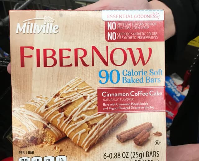 Is it Gluten Free? Millville Fibernow 90 Calorie Soft Baked Bars Cinnamon Coffee Cake