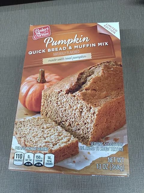 Is it Egg Free? Baker's Corner Pumpkin Quick Bread & Muffin Mix