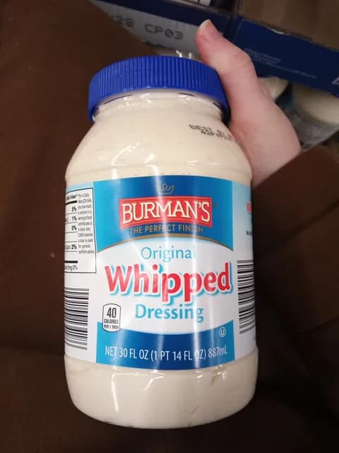 Is it Egg Free? Burman’s The Perfect Finish Original Whipped Dressing