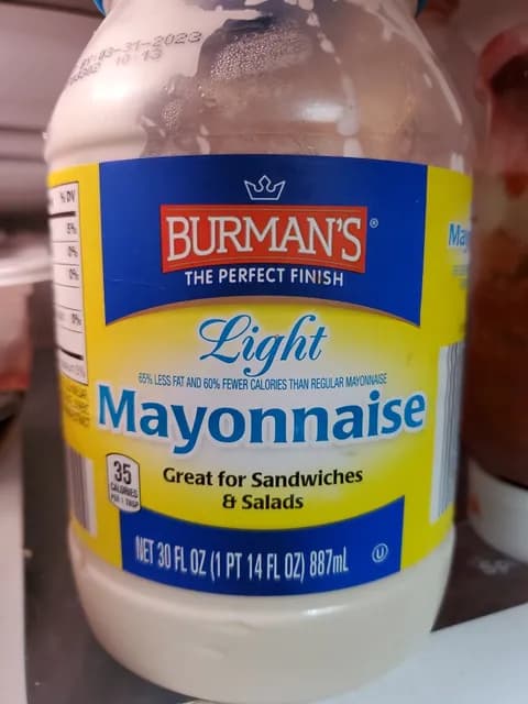 Is it Egg Free? Burman's Light Mayonnaise