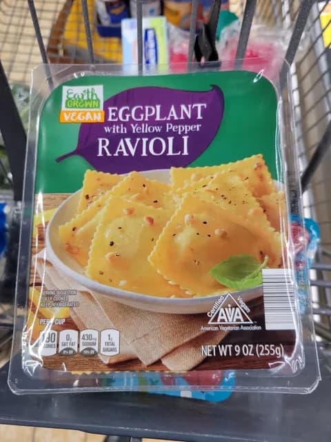 Is it Egg Free? Earth Grown Eggplant With Yellow Pepper Ravioli