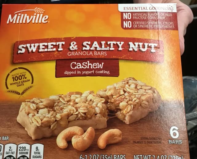 Is it Egg Free? Millville Sweet & Salty Nut Granola Bars Cashew