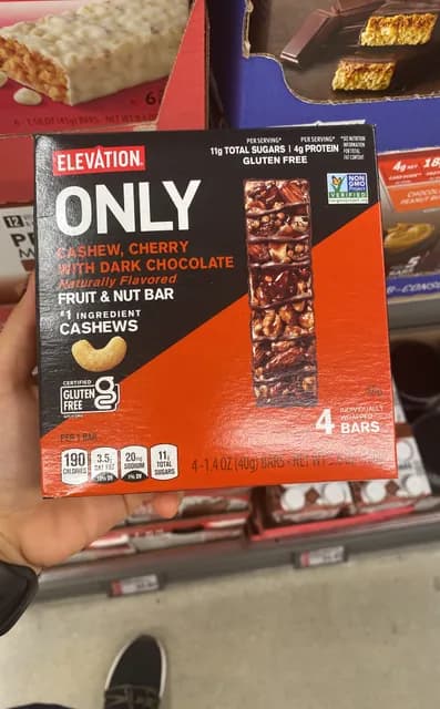 Is it Soy Free? Elevation Only Cashew, Cherry With Dark Chocolate Fruit & Nut Bar