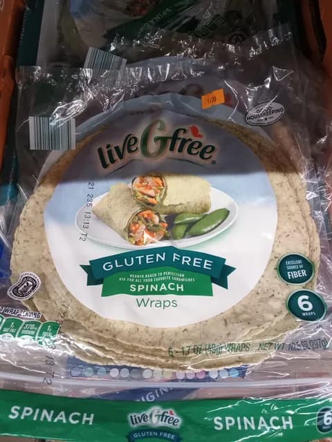 Is it Egg Free? Livegfree Gluten Free Spinach Wraps