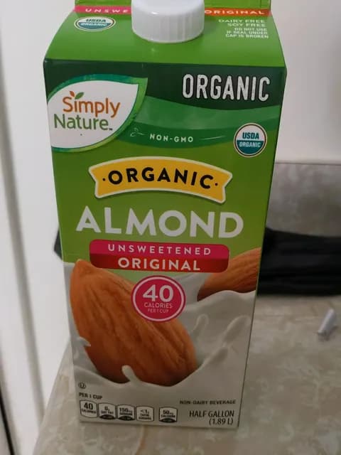 Is it Egg Free? Simply Nature Organic Unsweetened Almond Non-dairy Beverage