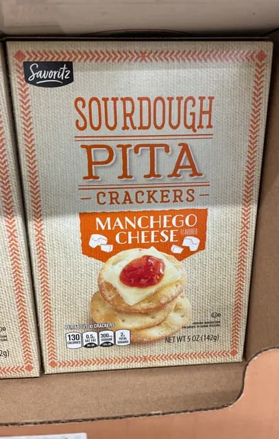 Is it Egg Free? Savoritz Sourdough Pita Crackers Manchego Cheese