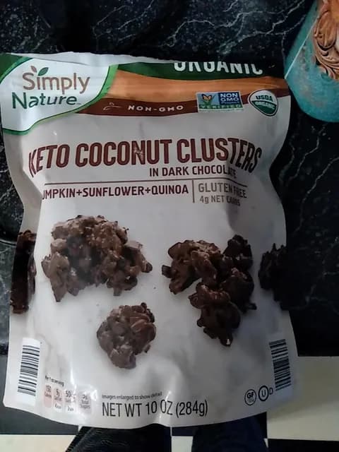 Is it Egg Free? Simply Nature Keto Coconut Clusters In Dark Chocolate