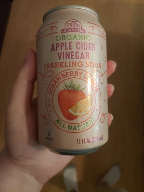 Is it Egg Free? Nature's Nectar Organic Apple Cider Vinegar Strawberry Lemon Sparkling Soda